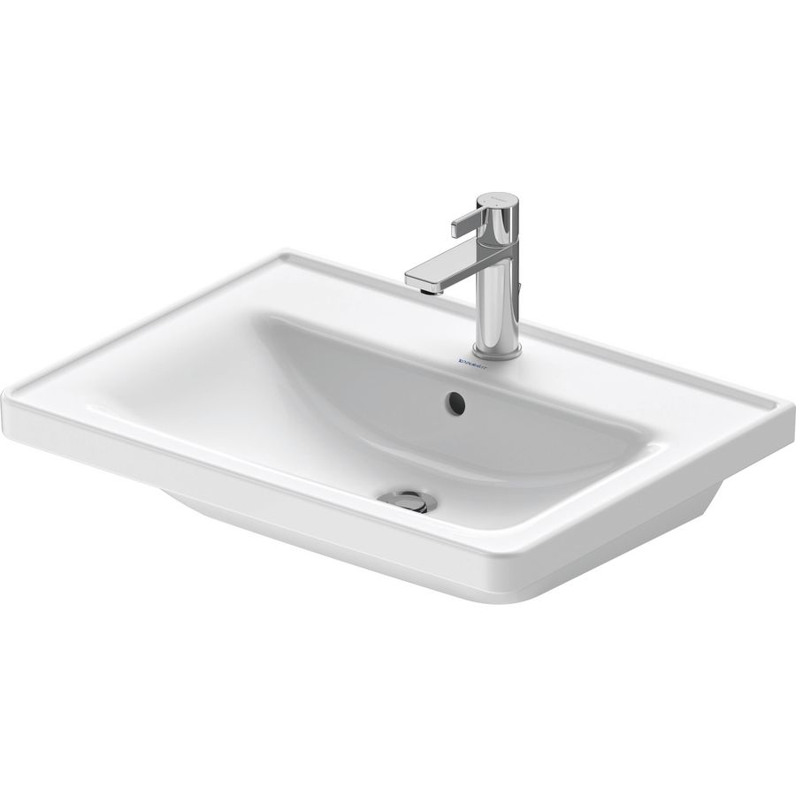 D-NEO #236765 wastafel 650mm wit met kraangat met overloop