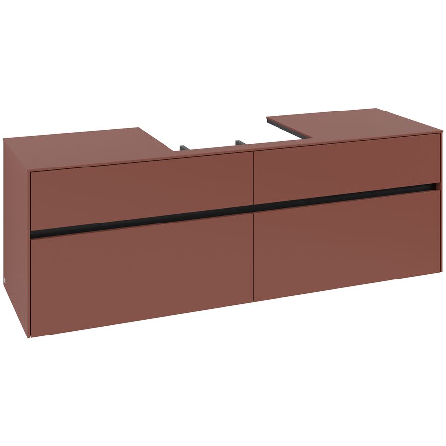Wastafelonderkast Collaro 1600x548x500mm Wine Red C025B0AH