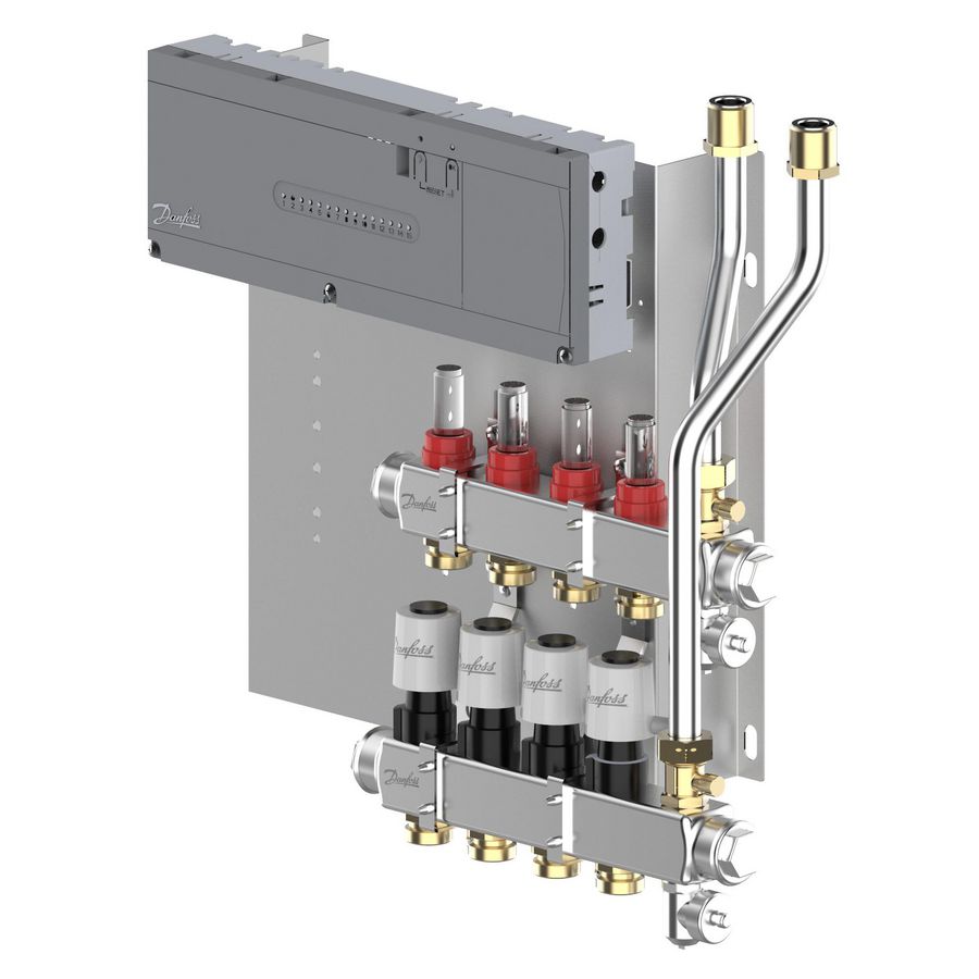 LTV-verdeler vloerverwarming Icon2 Prefab set 4-groeps RVS
