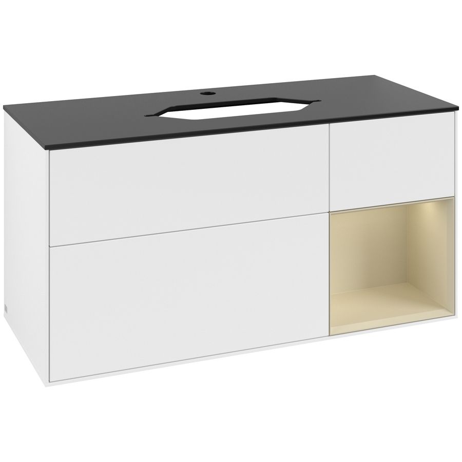 Wastafelonderkast Finion 1200x603x501mm White Matt Lacquer F302HJMT