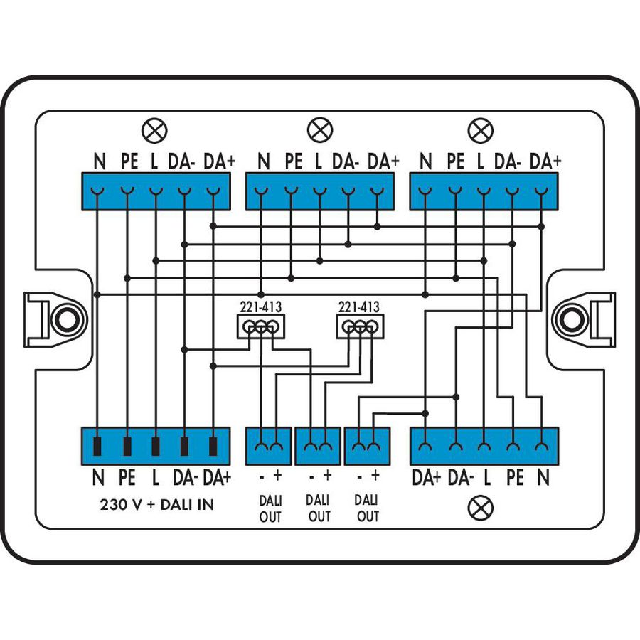 Verdeeldoos 230V + DALI 1 ingang 899-681/146-000