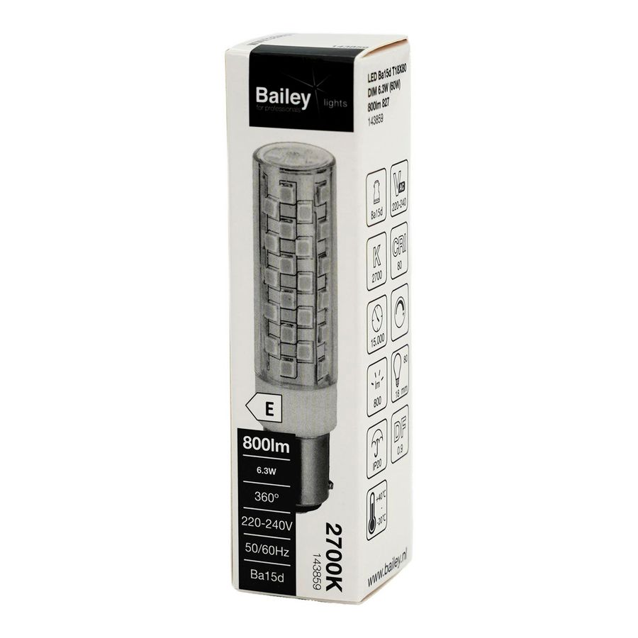 LED-lamp Tube Ba15d special T18X80 DIM 6.3W 60W 800lm 827