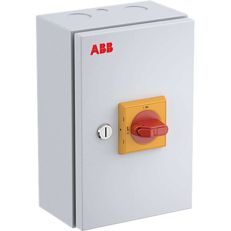 Onderhoudsschakelaar stainless steel, 16A, 6P, geel/rode han OTR16GA6M