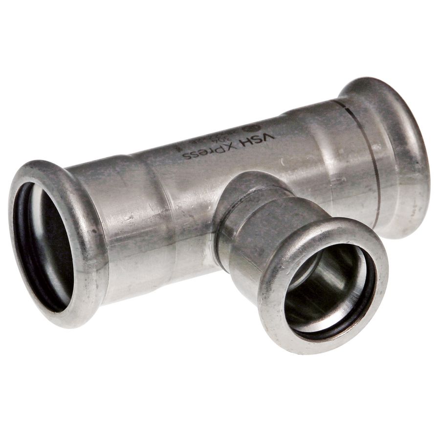 T-koppeling verlopend Xpress RVS 304L(1.4301) 76,1x54x76,1mm R2415 VVE=2