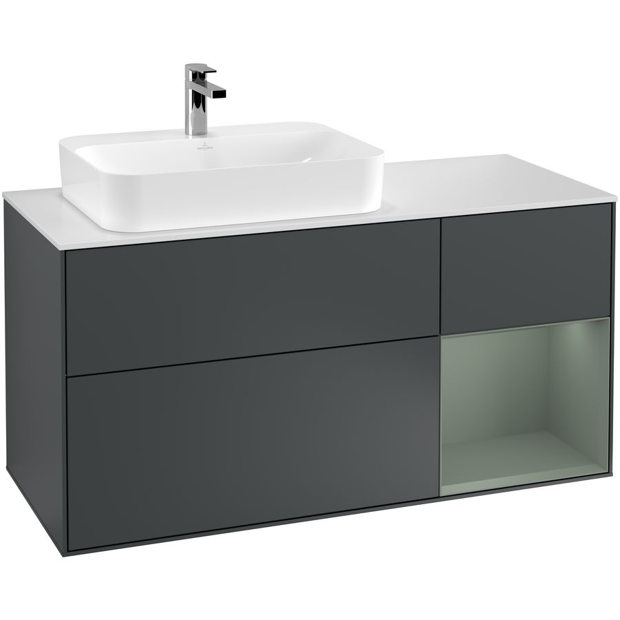 Wastafelonderkast Finion 1200x603x501mm Mid.Blue Matt Lacquer G401GMHG