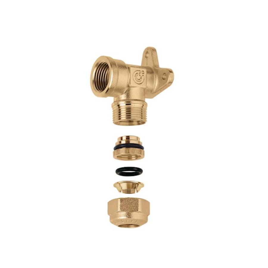 Mechanische kopeling knie+muursteun 1/2"bnx12mm gas+sanitair
