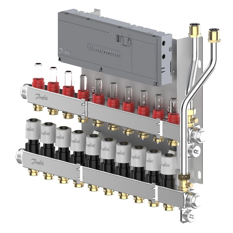 LTV-verdeler vloerverwarming Icon2 Prefab set 10-groeps RVS