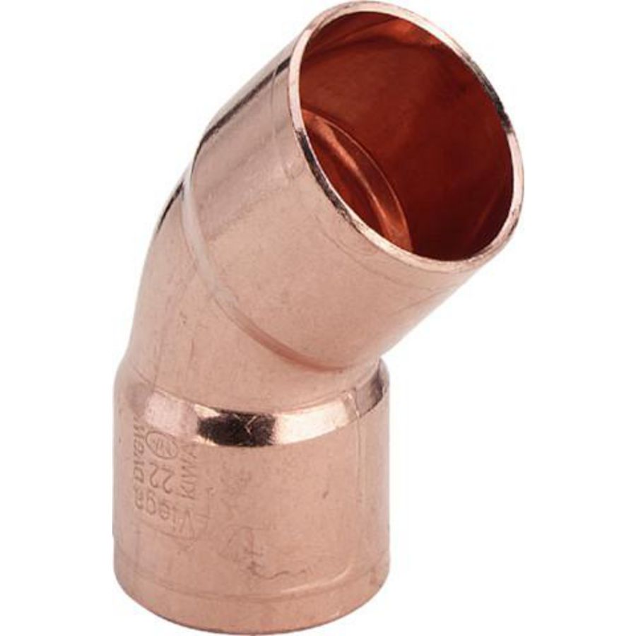 Bocht 45° 108mm koper/blank VVE=3