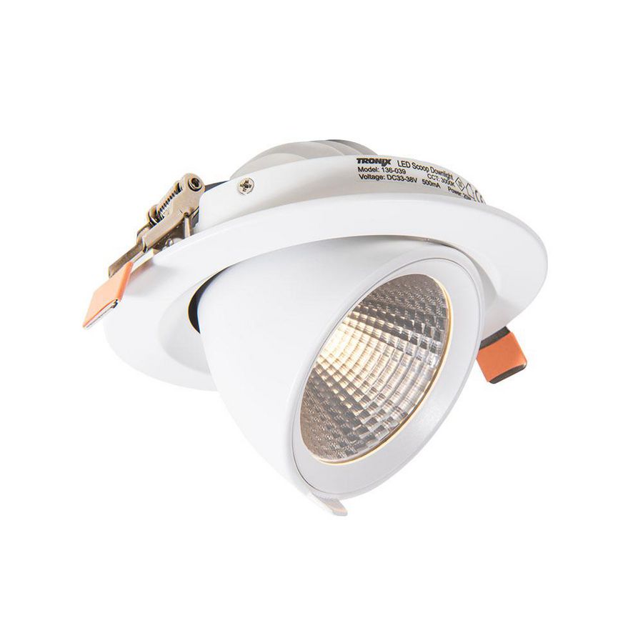 Inbouwspot Downlight verstelbaar 18-30W ø180mm 45° 3000K wit