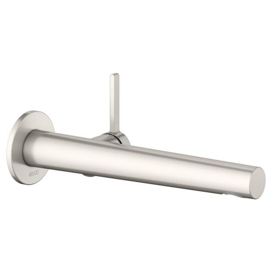 1-hendel wastafelmengkraan UP wandmont. uit. 243mm nikkel geborsteld