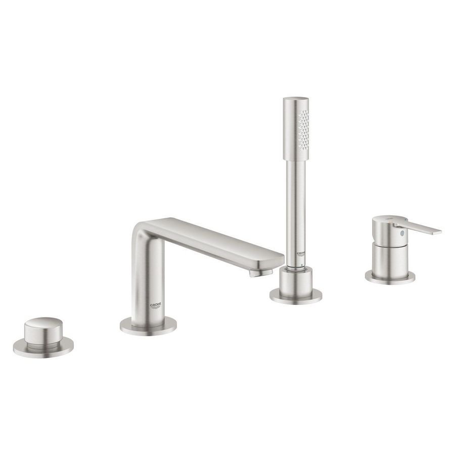 Lineare 4-gats badrandcombinatie supersteel (rvs look)