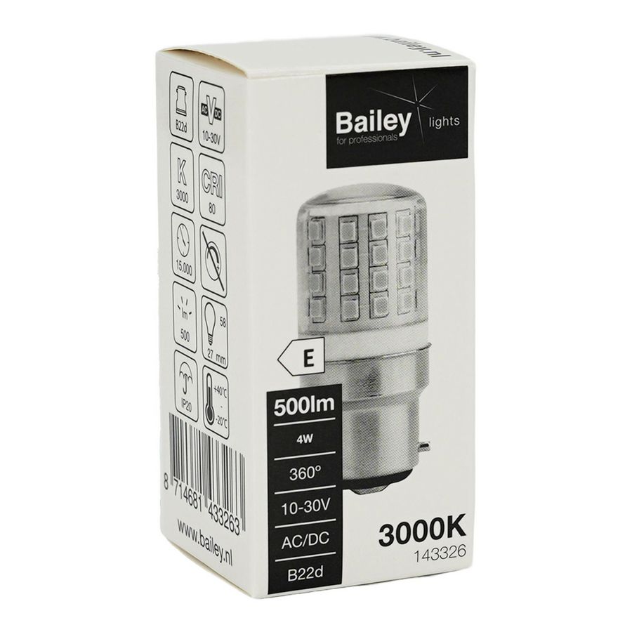 LED-lamp Tube B22d T27X58 10V-30V 4W 42W 500lm 830 helder