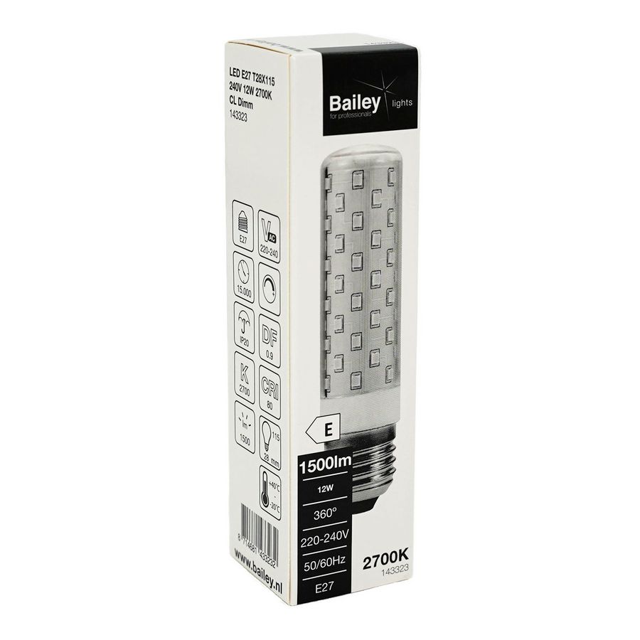 LED-lamp Tube E27 T28X115 DIM 12W 99W 1500lm 827 helder