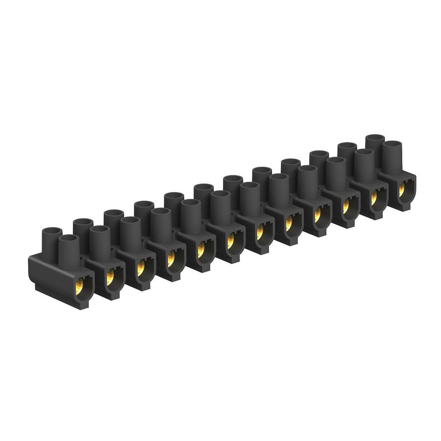 Seriekroonsteen 25,0mm² polypr. zwart VVE=10
