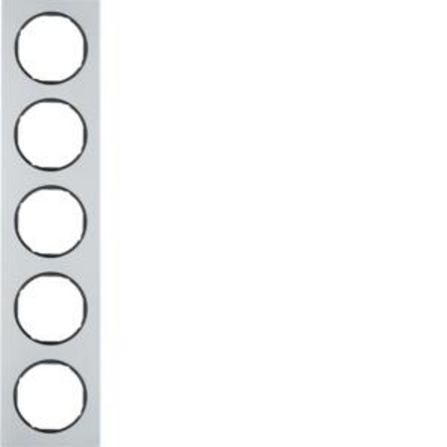 Afdekraam 5-v berker R.3 aluminium/zwart