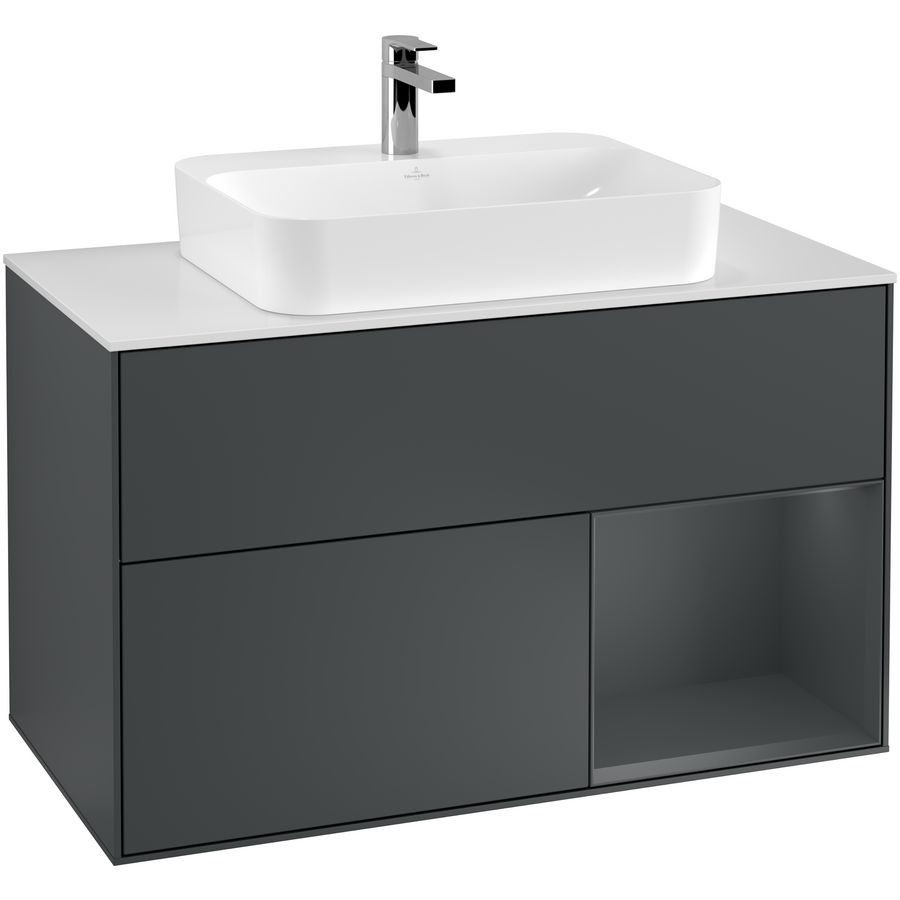 Wastafelonderkast Finion 1000x603x501mm Mid.Blue Matt Lacquer G371HGHG