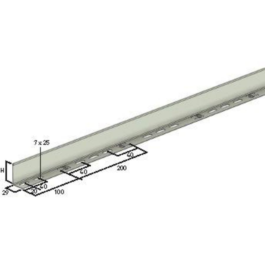 Lengte a 3m. Scheidingsschot COT30 H30 ZnMg