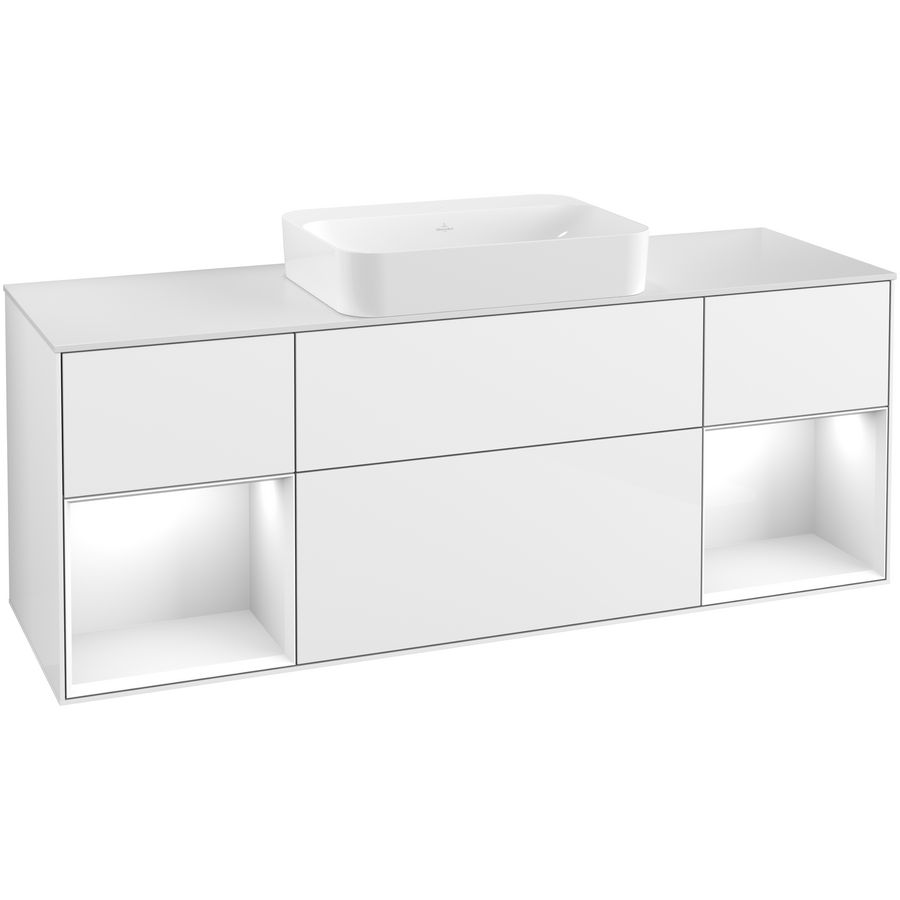 Wastafelonderkast Finion 1600x603x501mm G.White.L G741GFGF