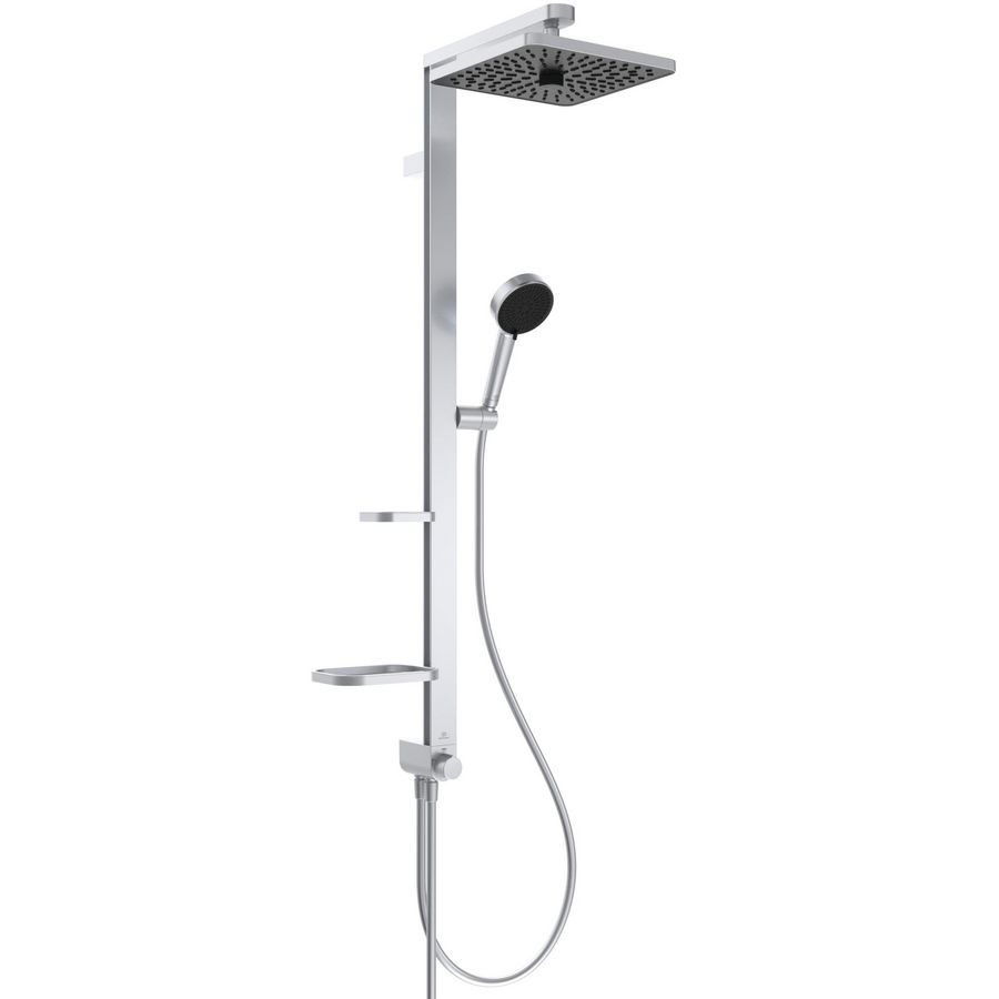 ceratwist alu+ douchesysteem 345x501x1104mm zilver afwerking, 12 l/min (3 bar) (vierkant)