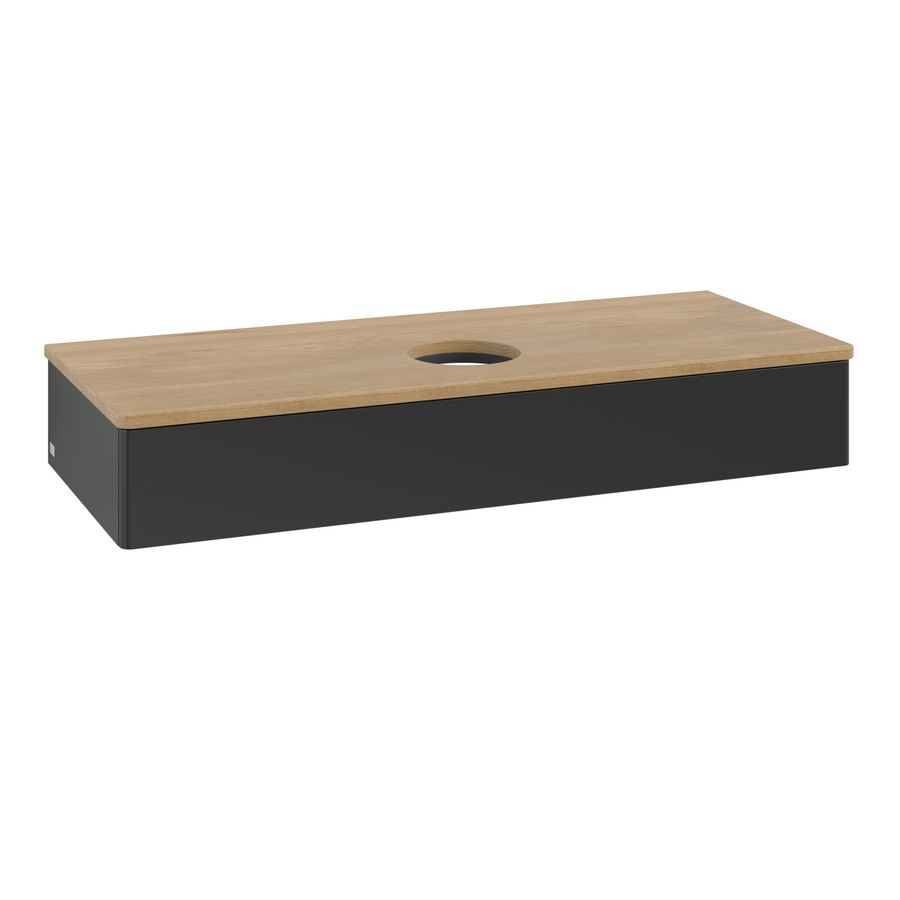Wastafelonderkast Antao 1200x190x500mm Black Matt Lacquer K10011PD
