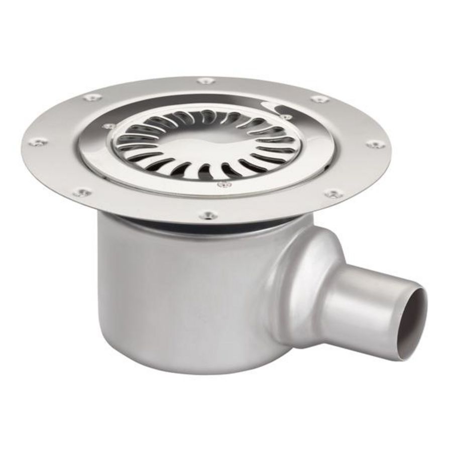 Vloerput Ø155mm RVS304 v.vinyl ZU. 50mm m.vastrooster