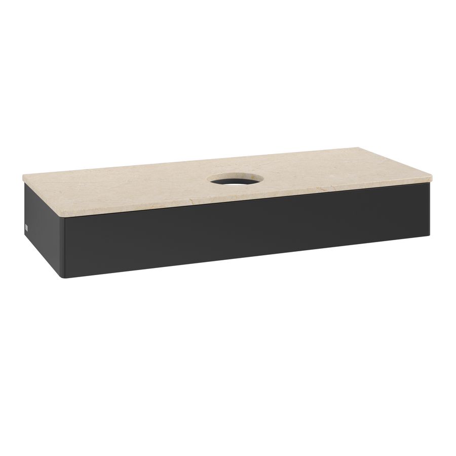 Wastafelonderkast Antao 1200x190x500mm Black Matt Lacquer K10013PD