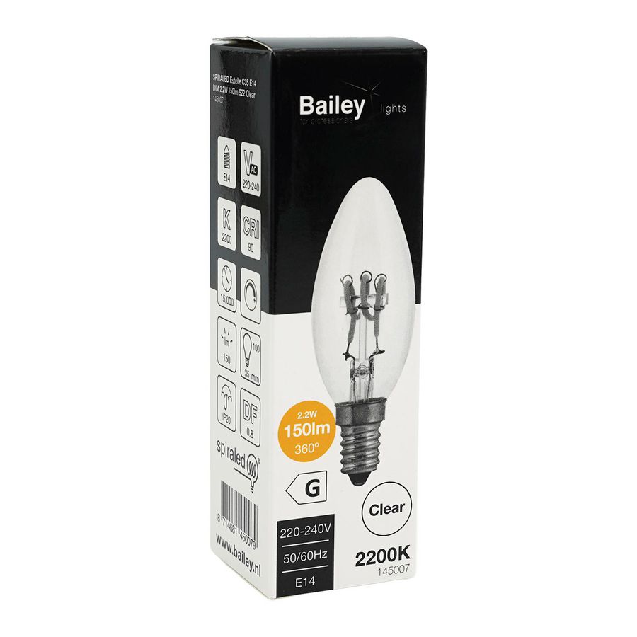 LED-lamp Estelle C35 SPIRALED E14 DIM 2.2W 150lm 922 helder