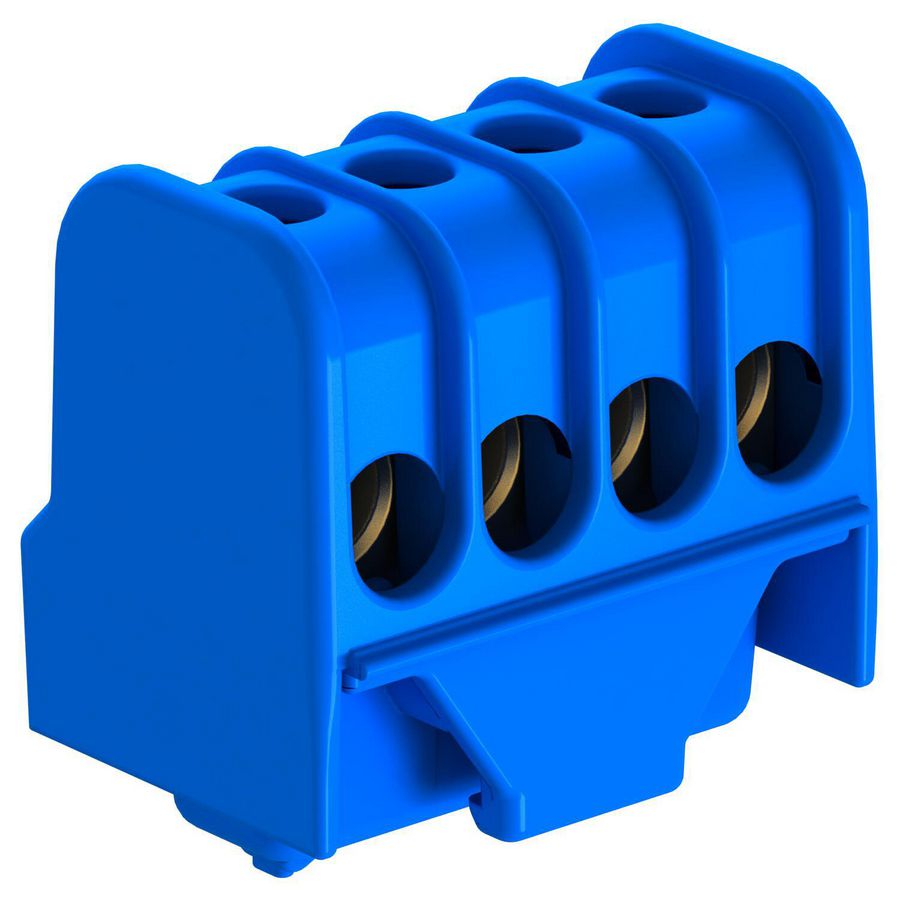 Nulklem met schroefcontact 4x16mm² polyam blauw VVE=10