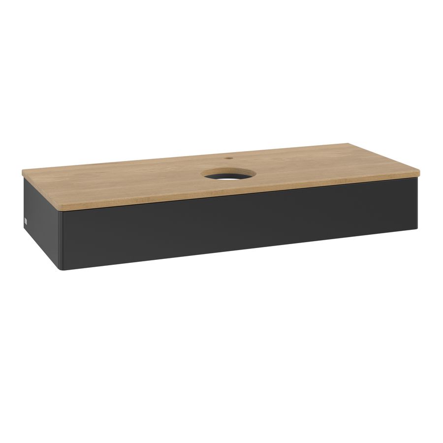 Wastafelonderkast Antao 1200x190x500mm Black Matt Lacquer K10051PD