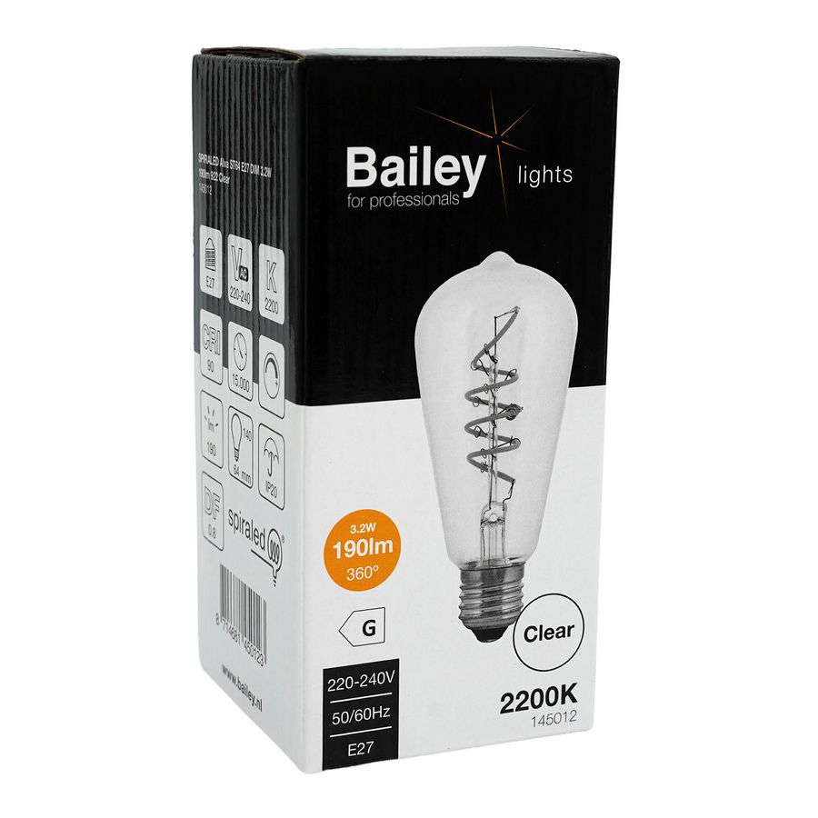 LED-lamp Alva ST64 SPIRALED E27 DIM 3.2W 190lm 922 helder