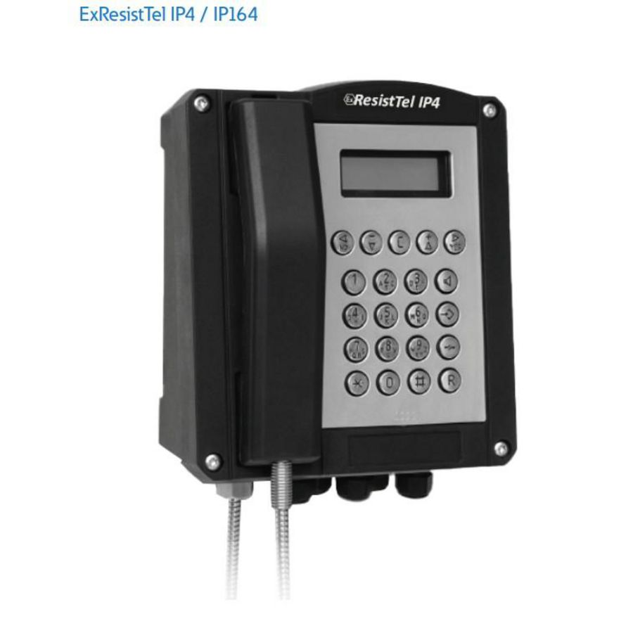 Ex-TELEFOON RESISTEL IP4 ZWART MET SPIRAALSNOER