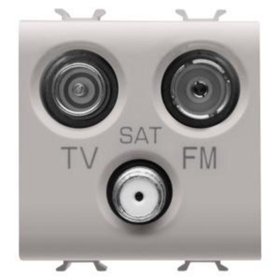 SOCKET-OUTLET TV-FM-SAT-DIRECT-2 MODULES-NATURAL SATIN