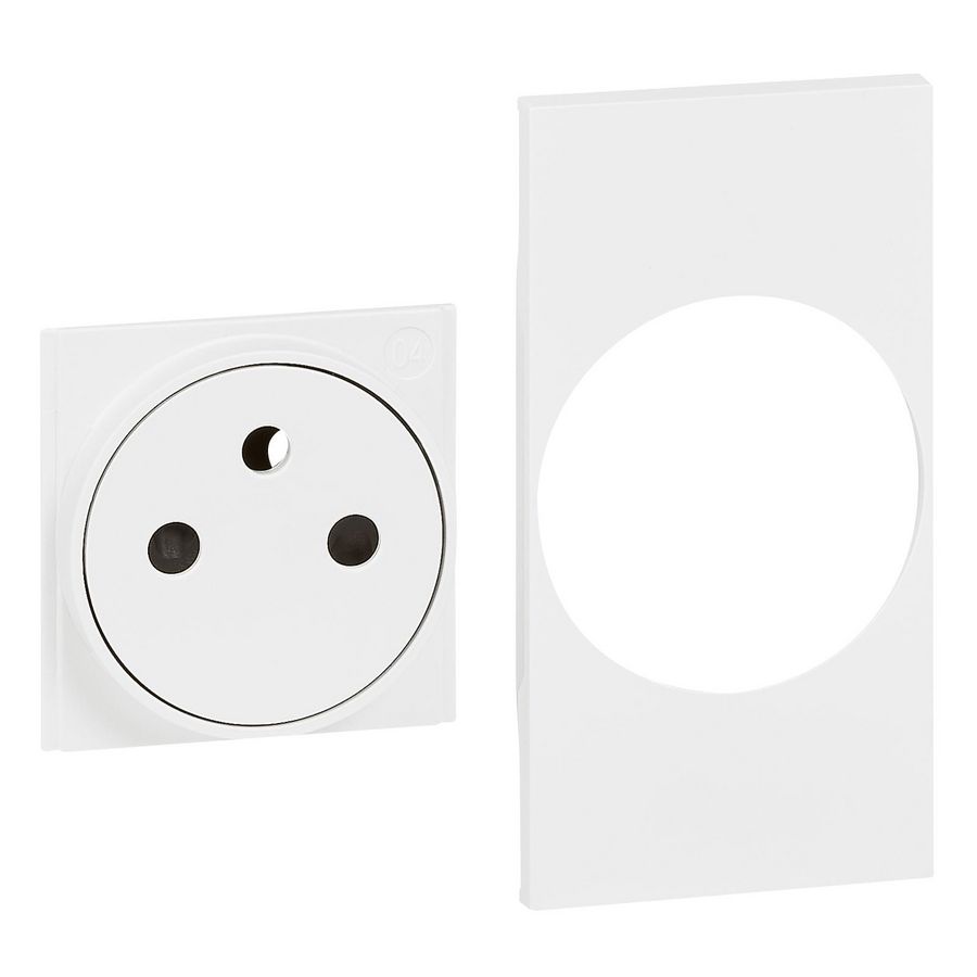 Sierplaat vlak contactdoos 2P + A wit LivingNow BTKW55F