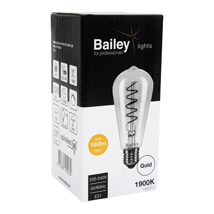 LED-lamp Alva ST64 SPIRALED E27 DIM 3.2W 180lm 919 goud