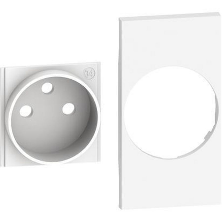 Sierplaat contactdoos 2P + A wit LivingNow