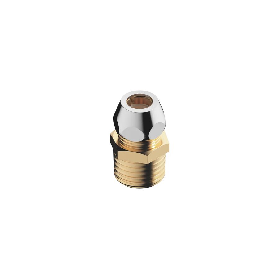 Aansluiting met nippel 1 paar 10mmx3/8" ruw vernikkeld