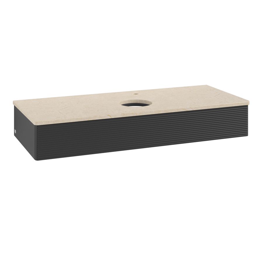 Wastafelonderkast Antao 1200x190x500mm Black Matt Lacquer K10153PD