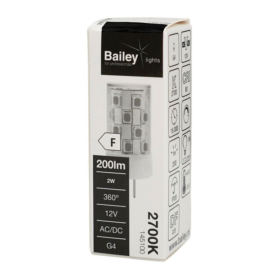 LED-lamp G4 DIM 12V 2W 20W 200lm 827 helder