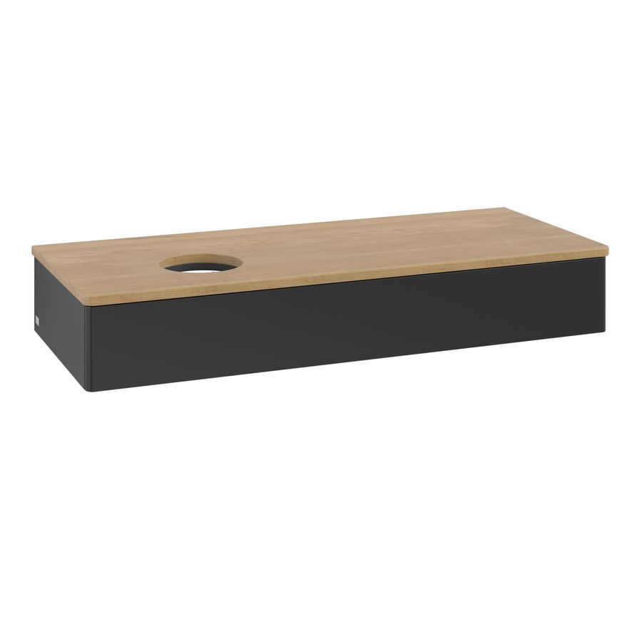 Wastafelonderkast Antao 1200x190x500mm Black Matt Lacquer K11011PD