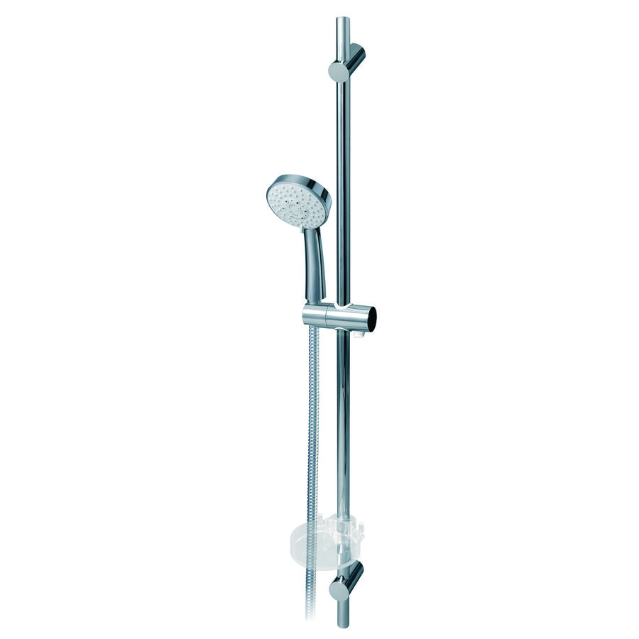 Aqua 100 glijstangcombinatie 900mm chroom m. 3 straalsoorten handdouche/zeepsch.