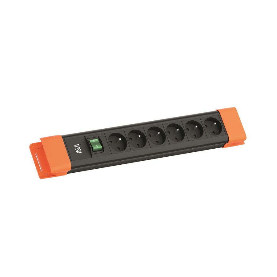 CONNECTUS 6x BE/FR schakelaar 2m RA zwart/oranje