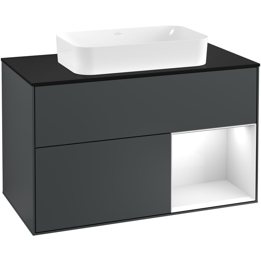 Wastafelonderkast Finion 1000x603x501mm Mid.Blue Matt Lacquer F252GFHG