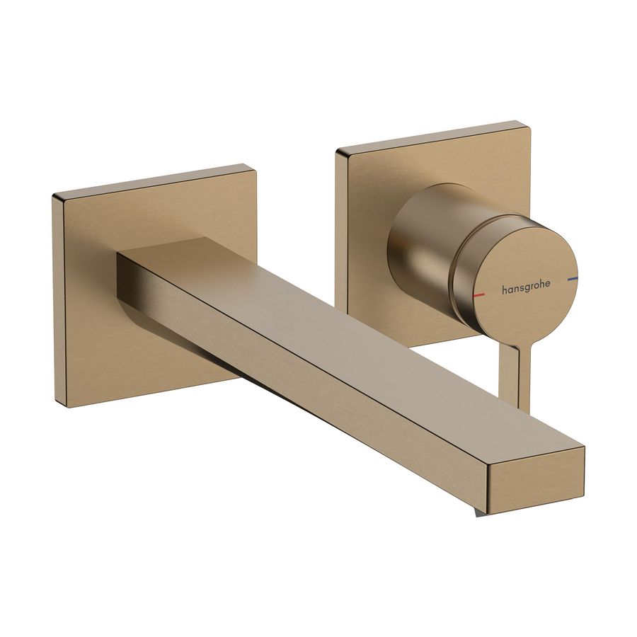 Tecturis E 1-hendel wastafelkraan voor inbouw wandmontage met uitloop 22,5cm Brushed Bronze