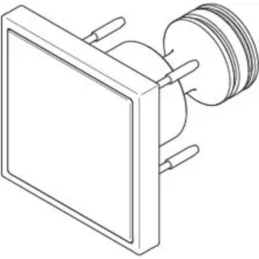Bedieningselement 60x60x72mm Messing geborsteld