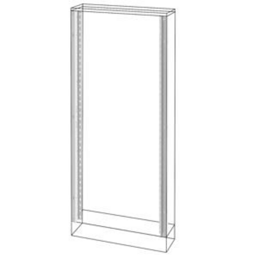 TWEE MONTAGERAILS AAN DE VOORKANT- -VERDEELKASTEN VOOR M