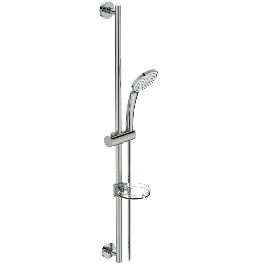 Idealrain M1 glijstangcombinatie 900mm chroom met 1 straalsoort handdouche 100mm