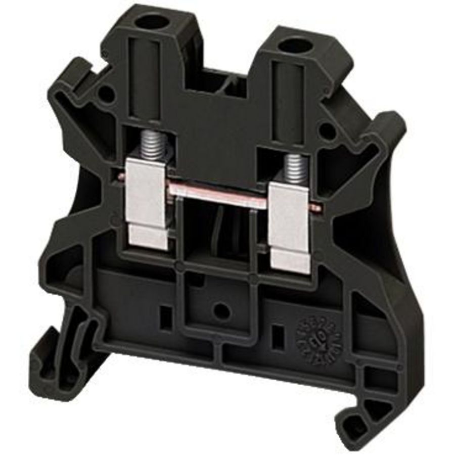 Doorvoer klemmenblok 4mm² 32A Enkel Schroef Zwart VVE=50