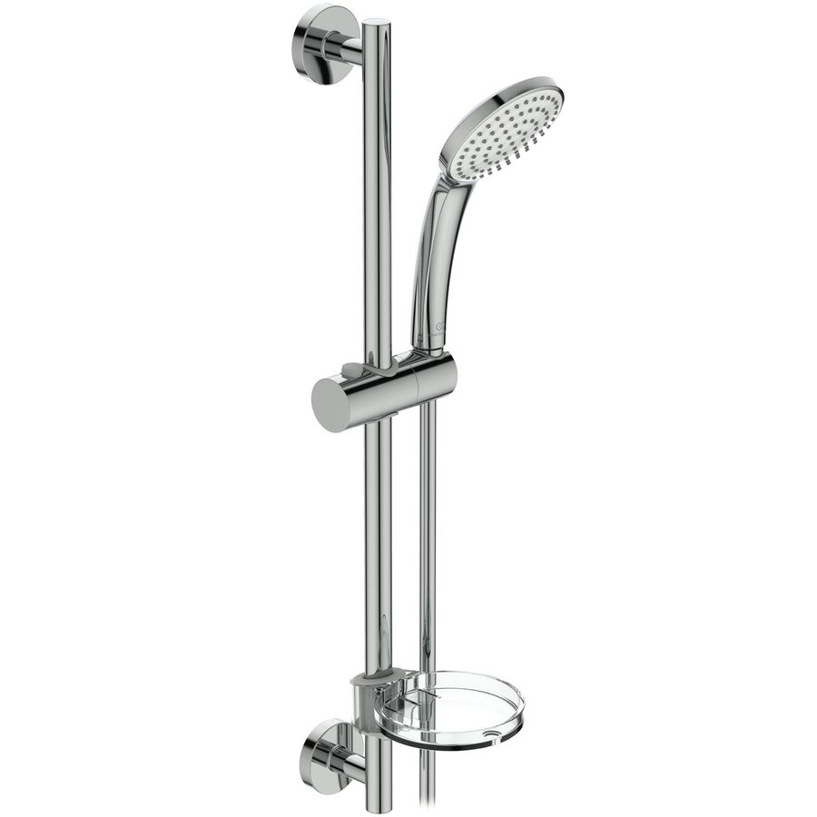 Idealrain M1 glijstangcombinatie 600mm chroom met 1 straalsoort handdouche 100mm