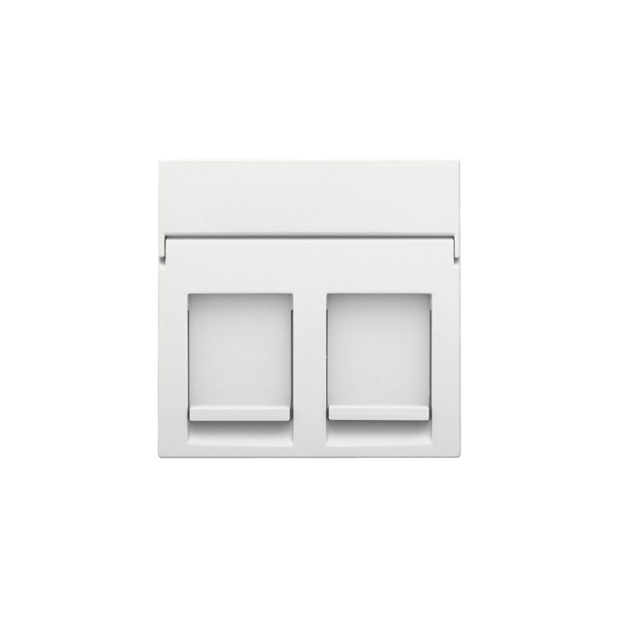 Centraalplaat data 2x RJ white coated