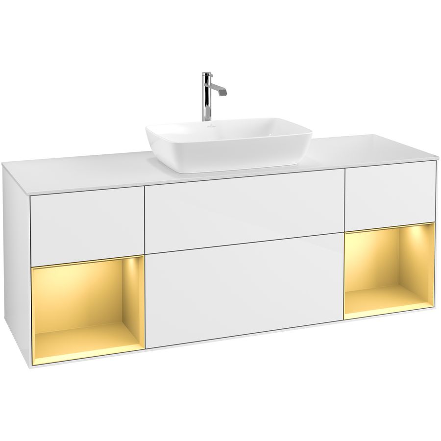 Wastafelonderkast Finion 1600x603x501mm G.White.L G861HFGF